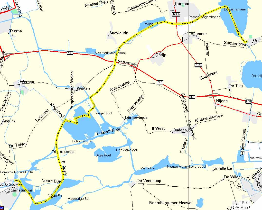 Route dinsdag